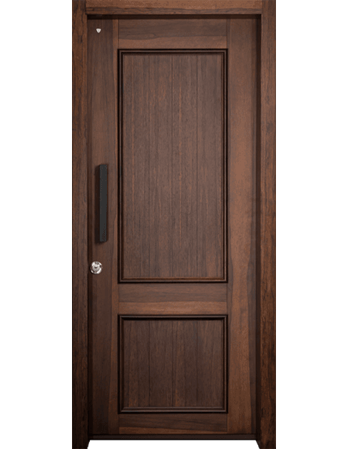 דלת כניסה דגם DÉCOR 2PANEL אגוז - רב בריח